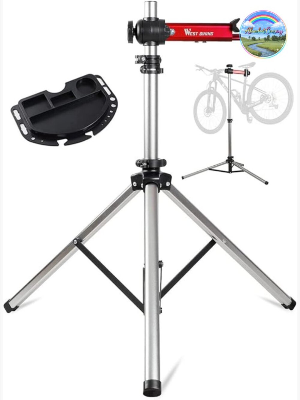 Adjustable Foldable Bike Repair Stand 85 Lbs Capacity Tripod Base